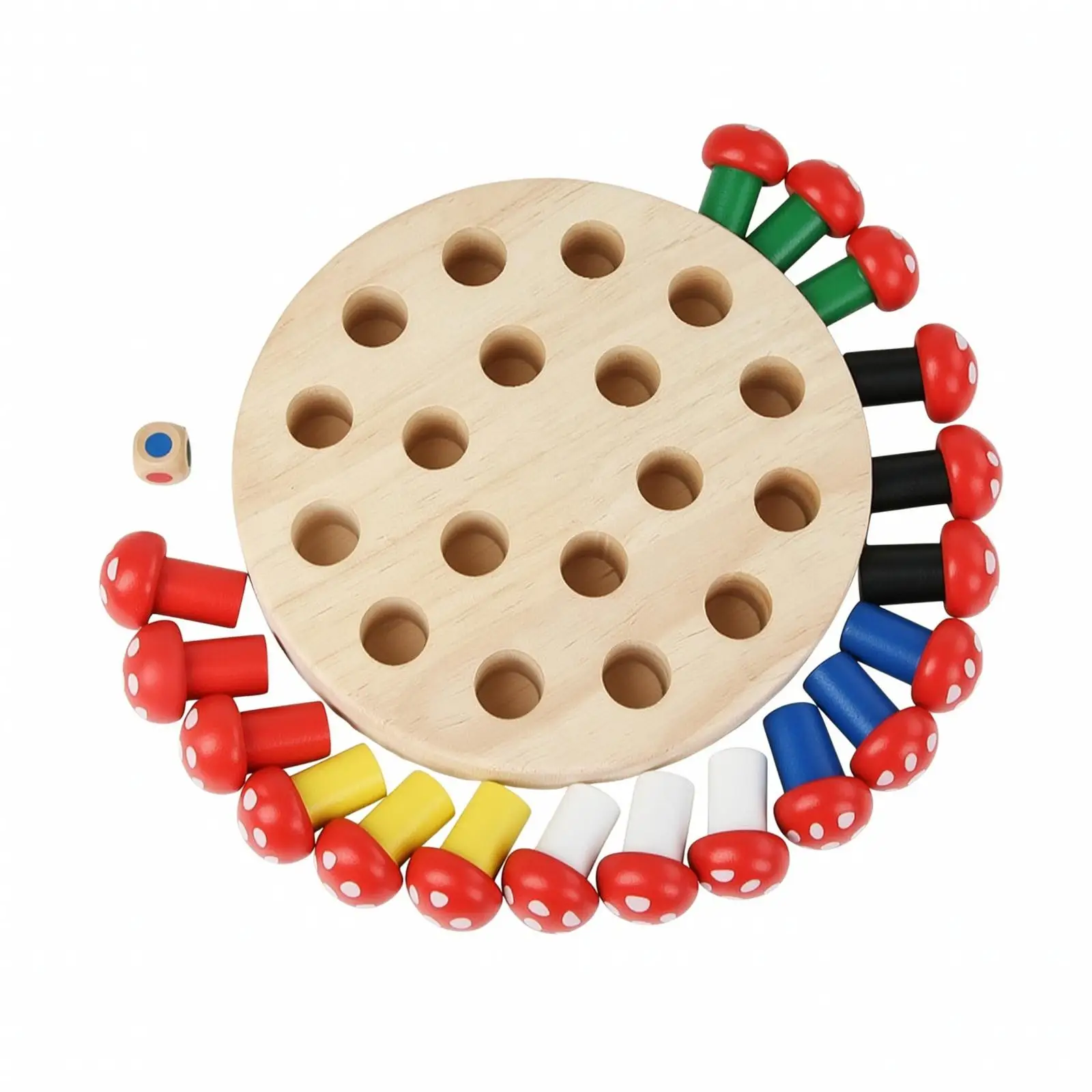 Wooden Memory Game Interactive Round Wooden Memory Board Cognition Training Educational Toy for Preschoolers, Preschool