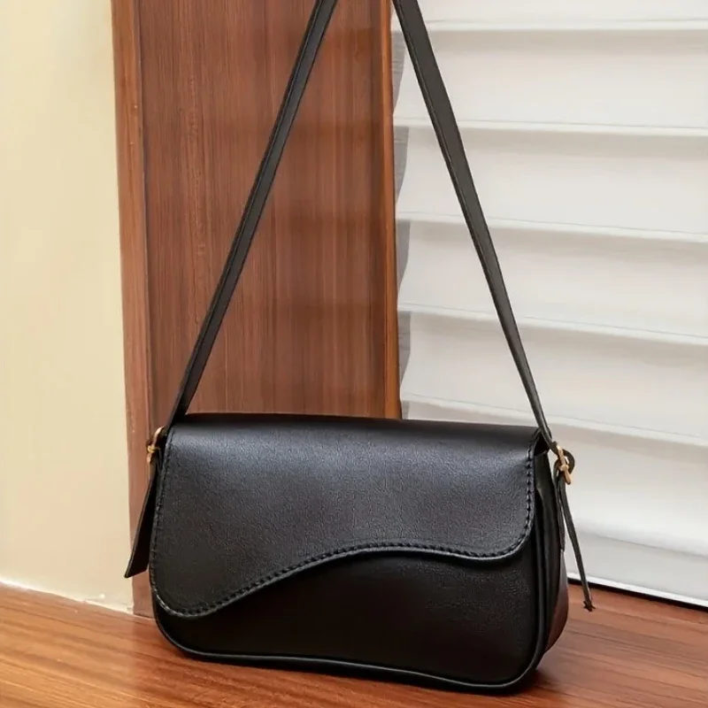 Tas Bahu Genggam Kasual Serbaguna Retro, Tas Selempang Wanita Kulit Modis, Cocok untuk Bepergian dan Pesta