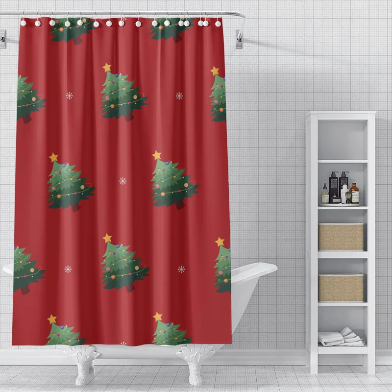 Home decoration shower curtains for bathroom waterproof curtain fabric Modern Nordic style Living Room Merry Christmas winter