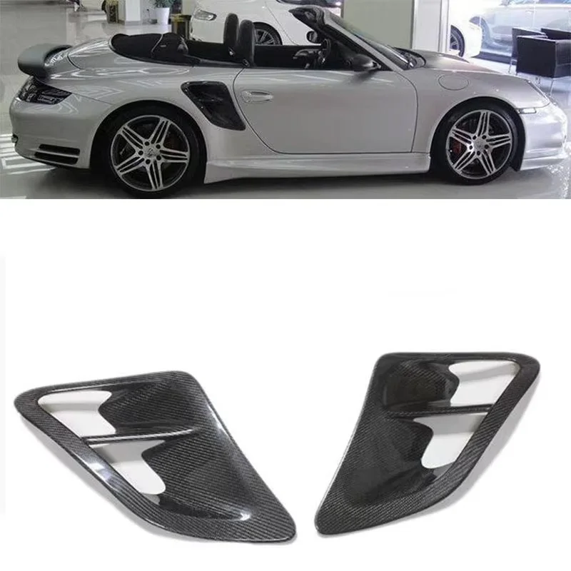 For Porsche 911 997 2004-2008 Real Dry Carbon Fiber Side Air Intake Vent Cover Sport Exterior Styling Trim 2PCS Set view 2