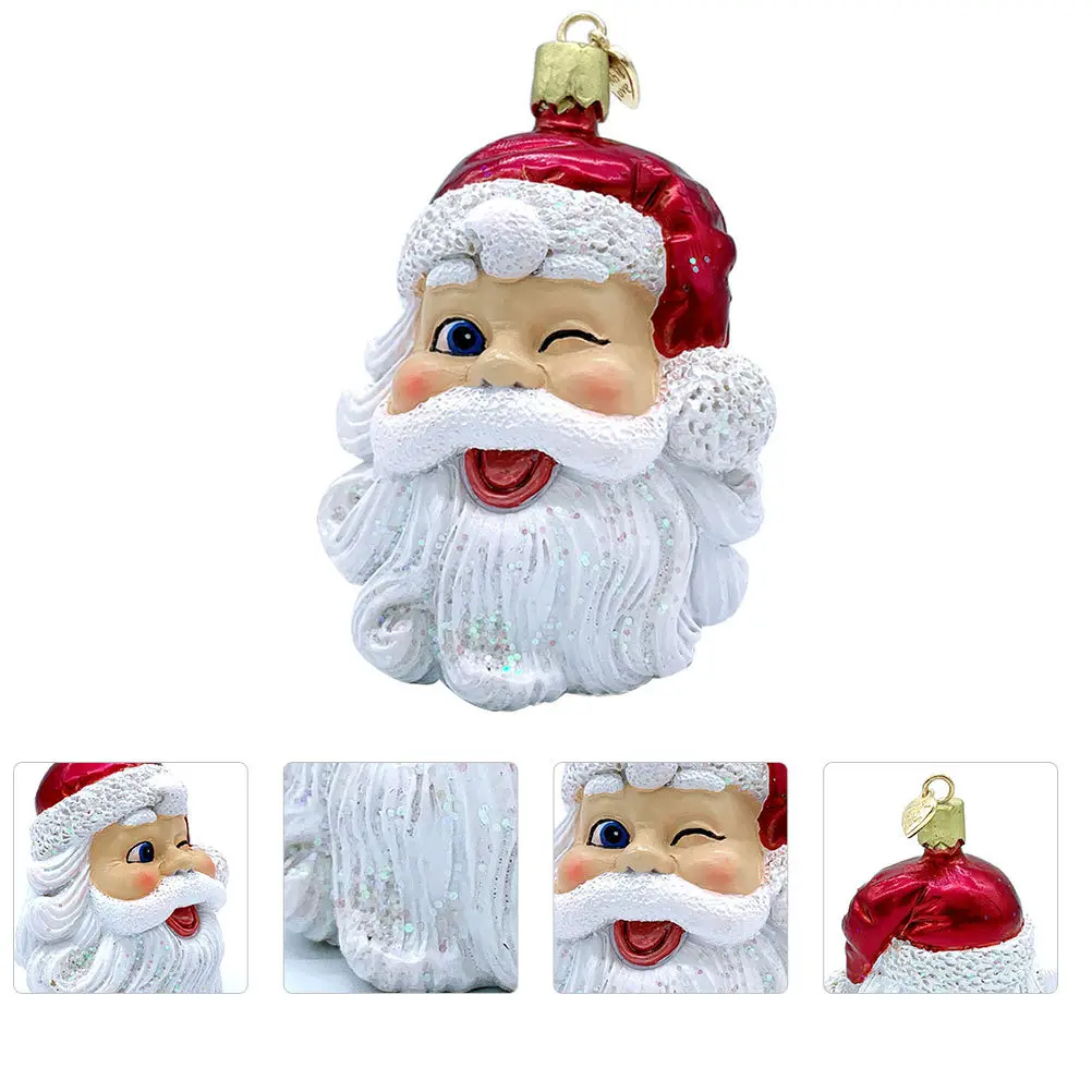 

1Pcs Christmas Tree Pendant Santa Claus Hanging Red White Resin Festival Decoration Holiday Ornament Christmas Pendant