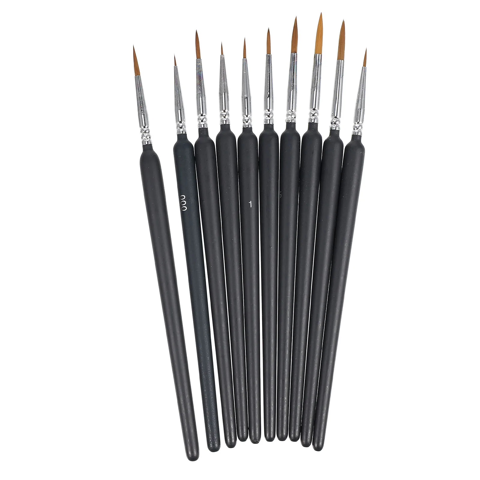 

10pcs Line Drawing Brush Pen Set Wooden Aluminum Nylon for Watercolor Nail Art Acrylic Painting Oil Supplies Lightweight