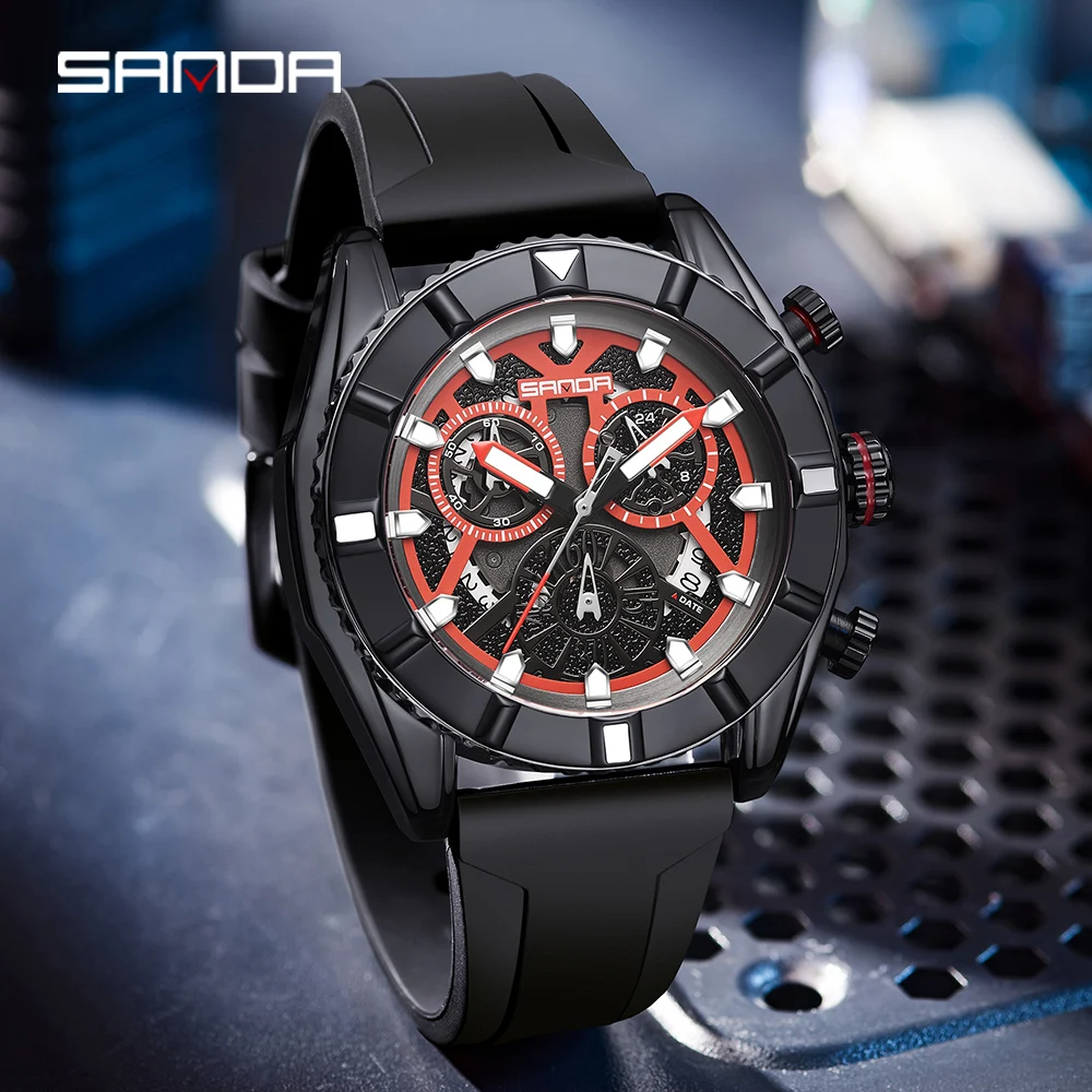 

SANDA 2023 Watch for Men Waterproof Sport Quart Wristwatch Top Brand Men's Watches Relogio Masculino