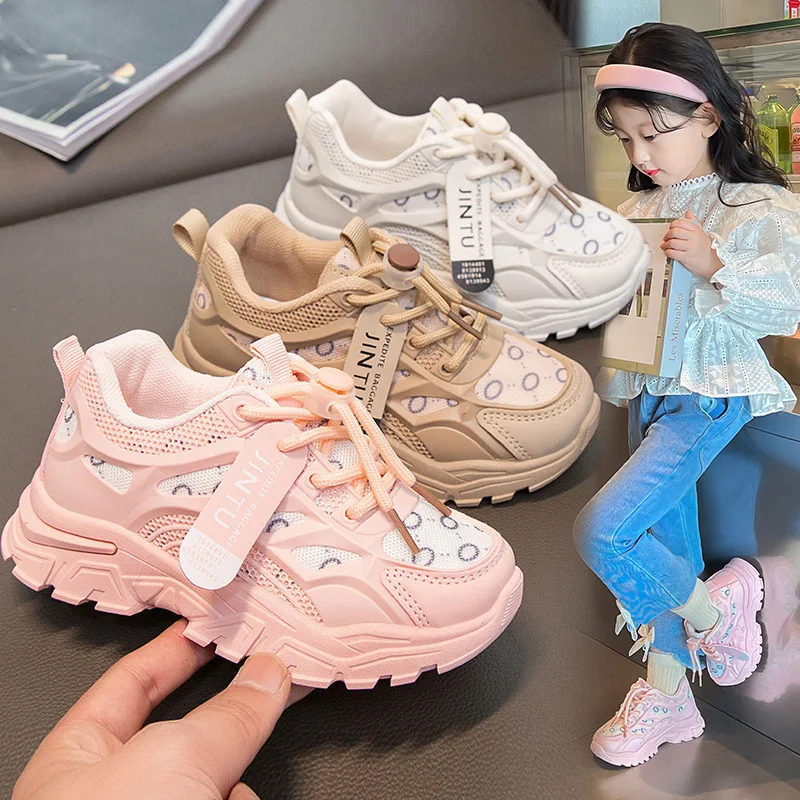 Spring Autumn Children Sneakers Girls Boys Kids Fashion Sport Tennis Shoes Leather Casual Sneakers Flat Breathable Non Slip Shoe