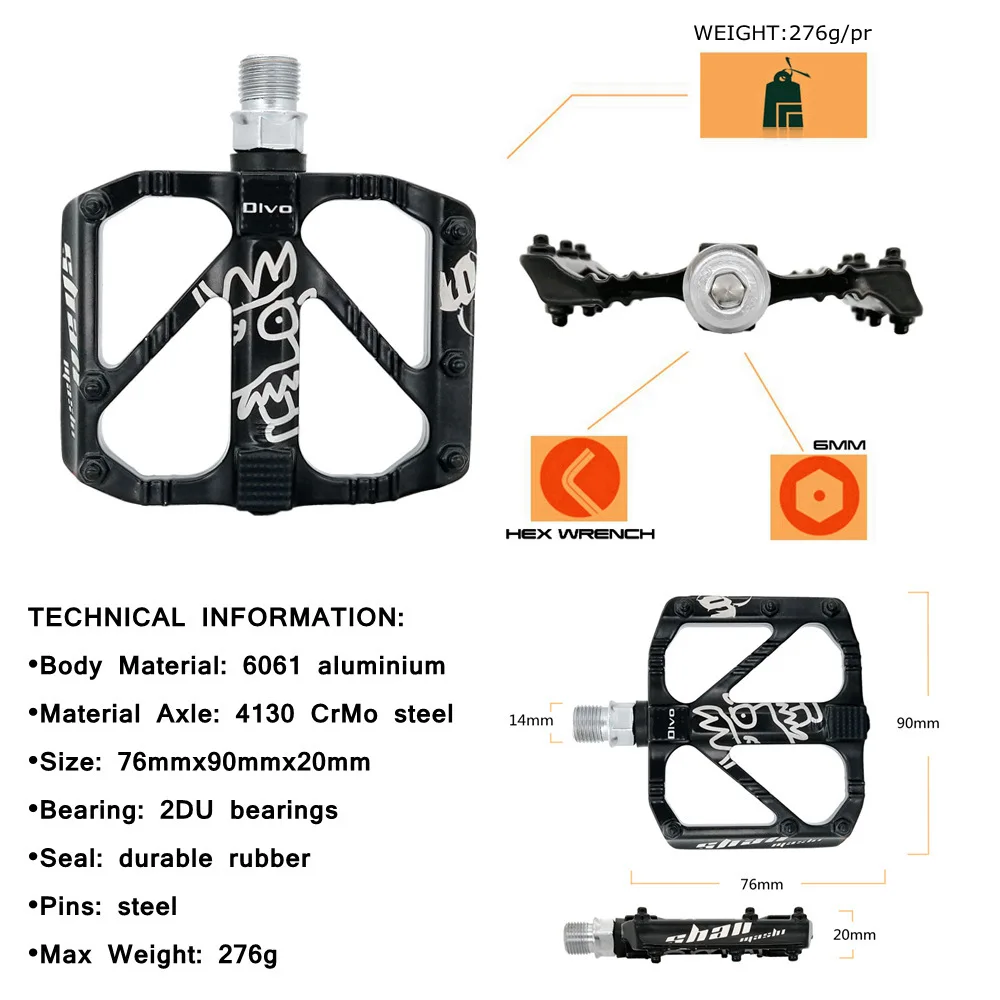 HighQuality Aluminum Bike Pedals Ideal Mountain Bikes Folding Bikes Road Bike Flat Design Enhanced Comfort Cycling Accessory