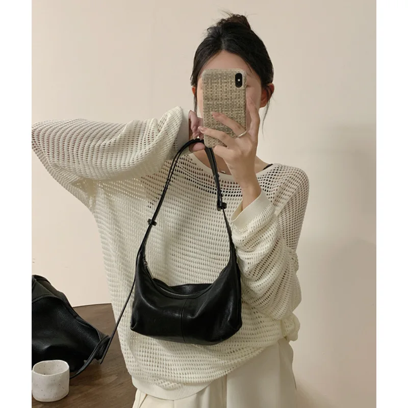 

Soft Sheepskin Simple Women's Bag New Niche Design Leather Shoulder Bag Senior Sense Fashion Exquisite Versatile Women's Bag