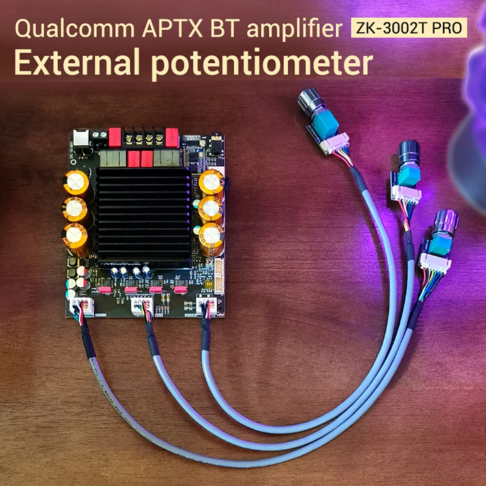 300W*2 QCC3034 Stereo Digital Amplifier Board High Power BTL 2.0 Channel APTX Lossless Audio Sound AMP for Home Theater