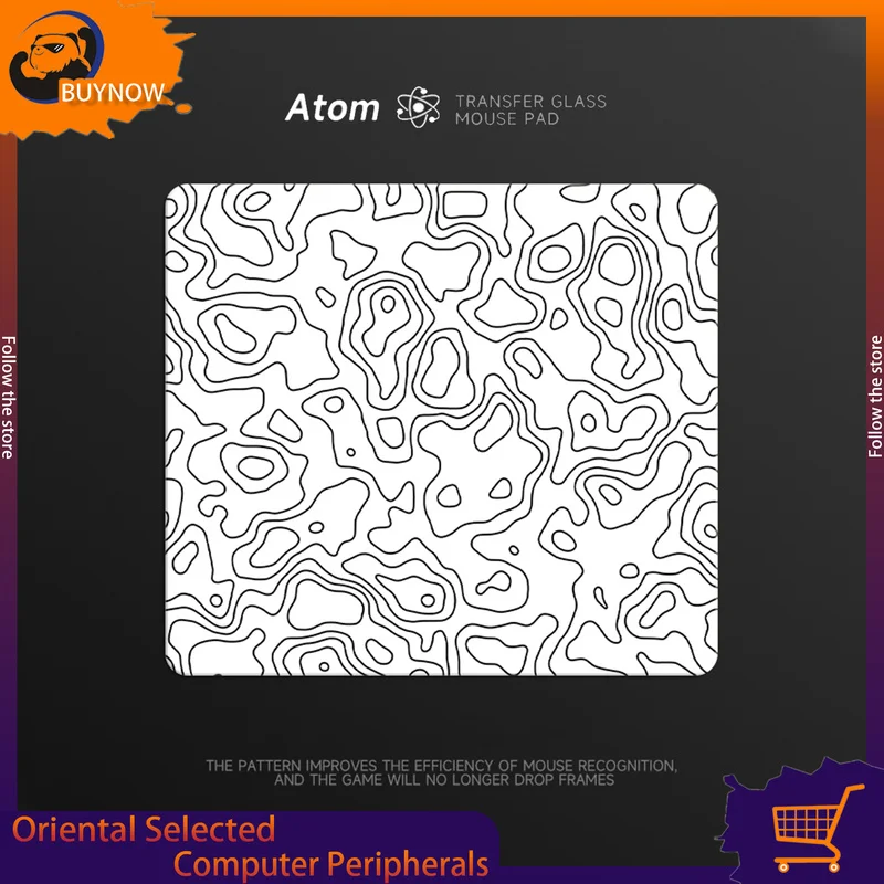 Atom PV Glass Mouse Pad Custom Tempered Upgraded Smooth FPS Esports Gaming Desk Mat Customizable Pattern Gamer Accessory