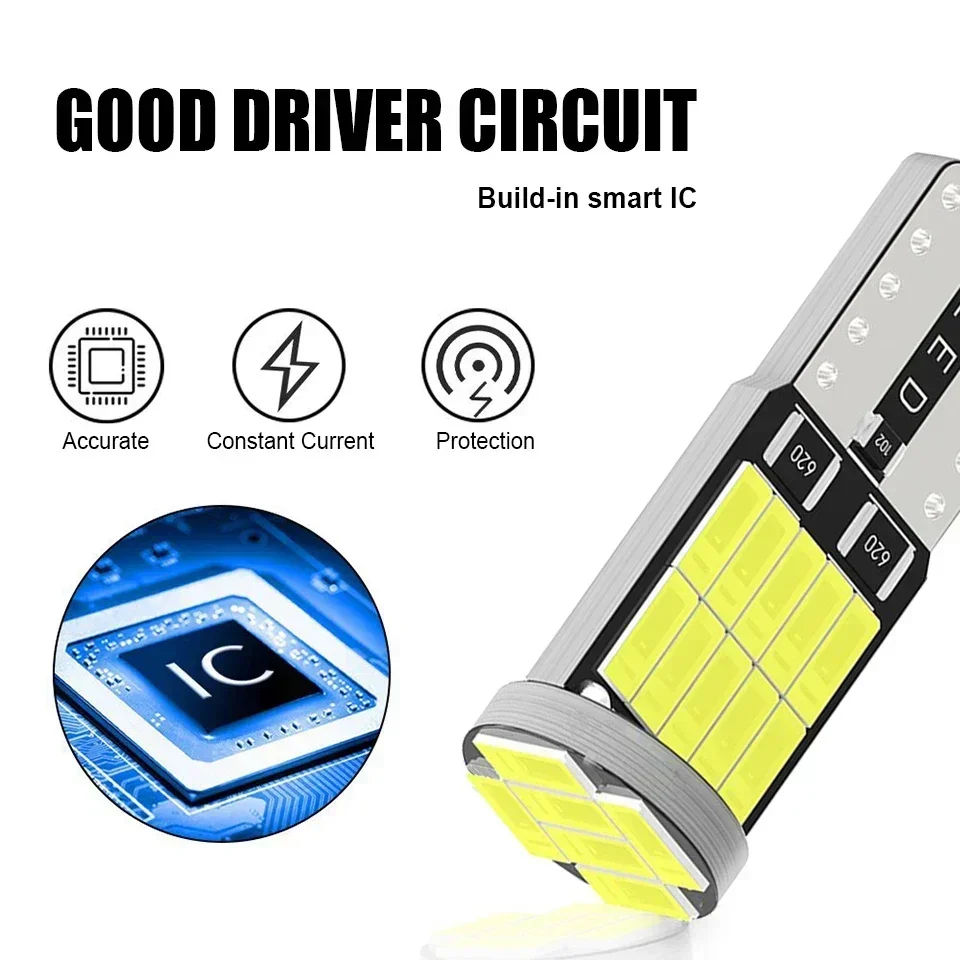 Luz Led de alto brillo para coche, Bombilla de lámpara T10 W5W de 2 piezas, 26smd 4014 Smd, accesorios para automóvil, placa de matrícula,