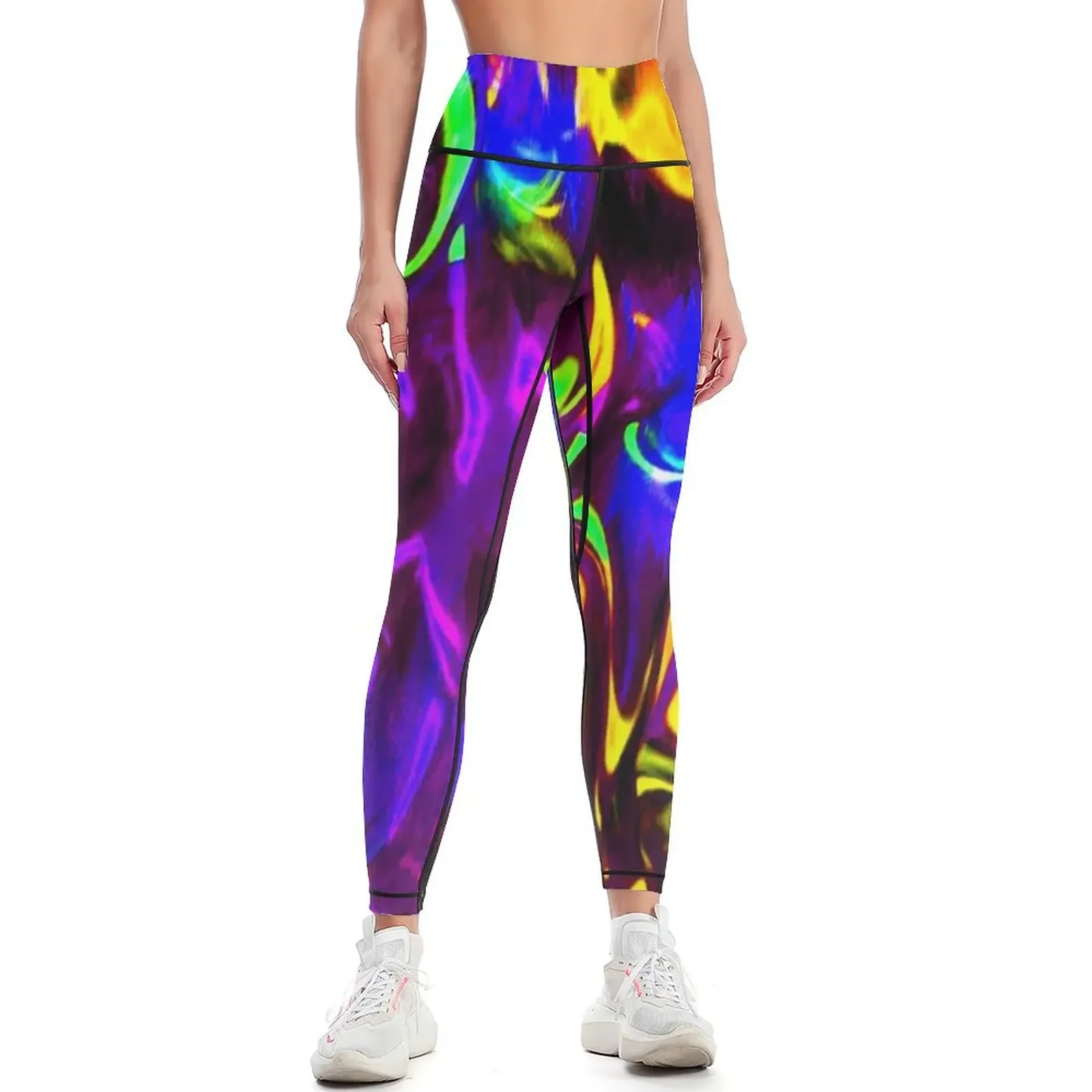 

Rave Rainbow of Glow Stick Fire Leggings Women's pants sport set Women's sports Female legging pants Womens Leggings