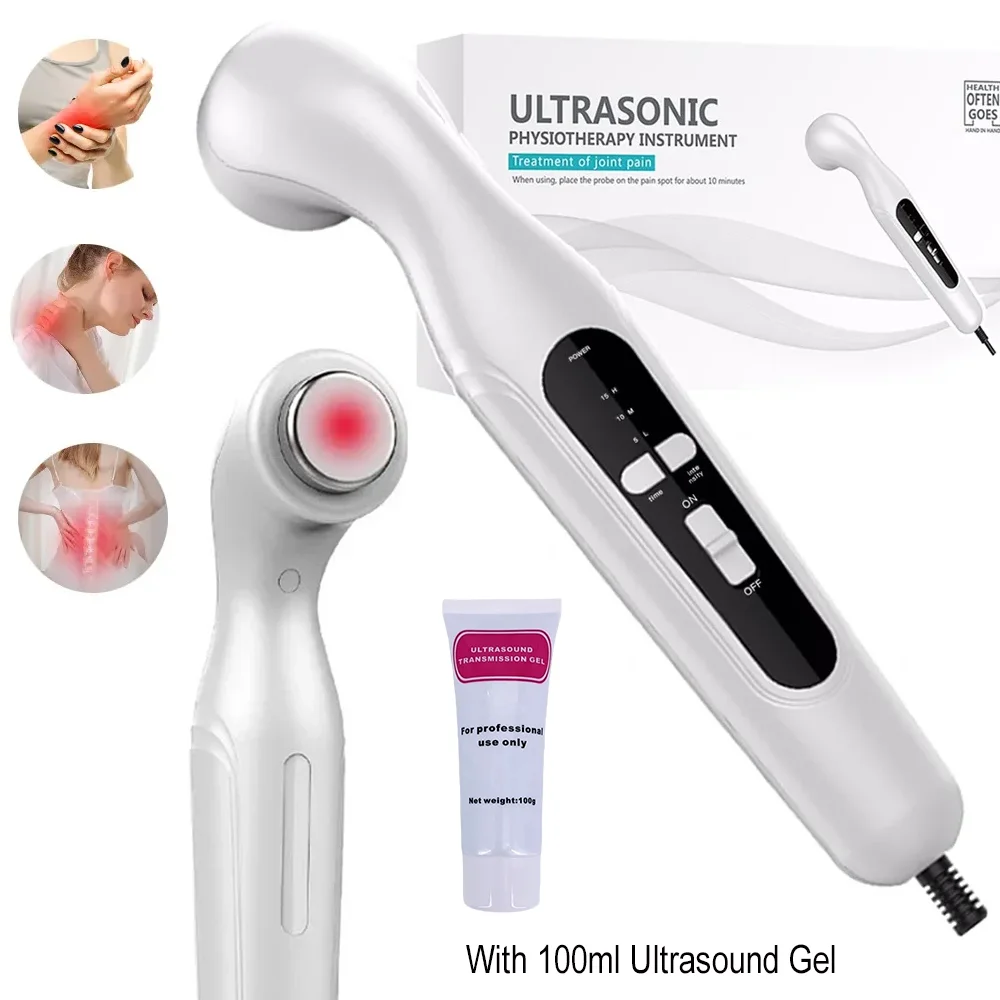 [With 100ml Gel] Home-Use Ultrasound Physiotherapy Device Arthritis Physical Therapy Pain Relief Waist Arm Body Muscle Massager