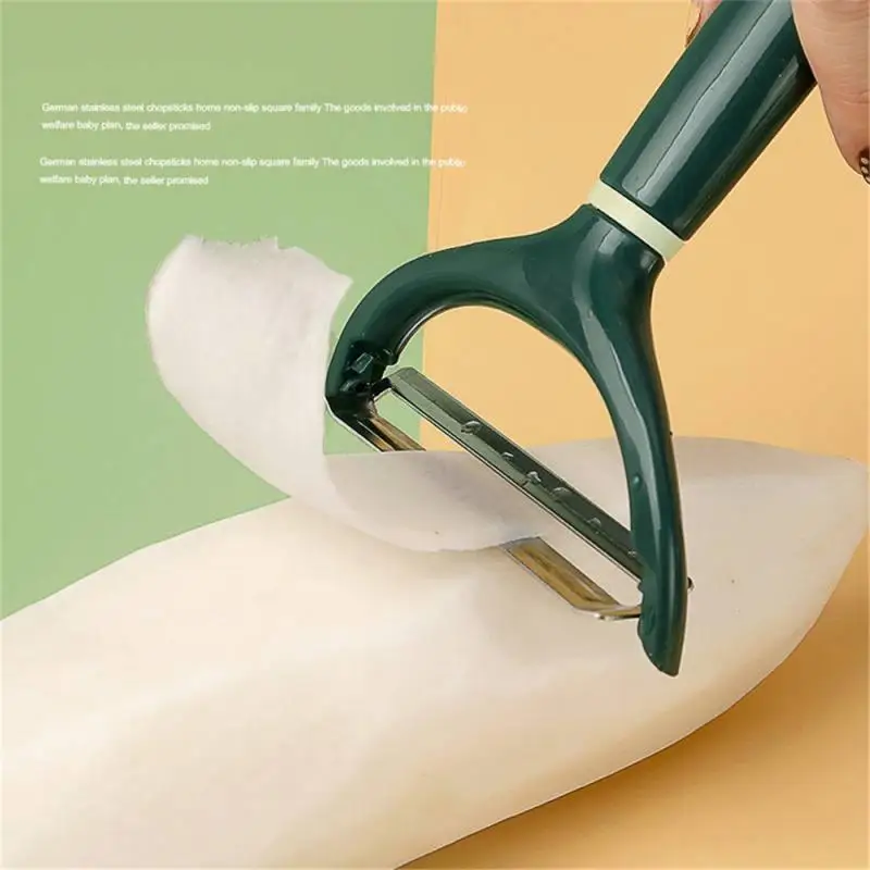 Kitchen Potato Peeler Stainless Steel Vegetables Planer Tomato Melon Ergonomic Handle Scraper Peeling Tool Green