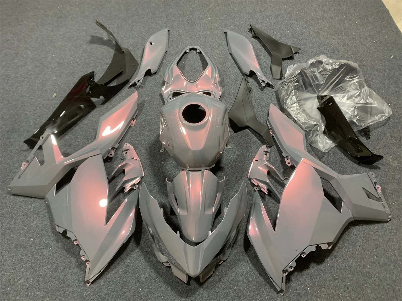 Motorcycle Fairing Kit fits Ninja 400 2018 2019 2020 2021 2022 2023 ZX400 EX400 18 19 2021 22 23 Year fairing Grey pink