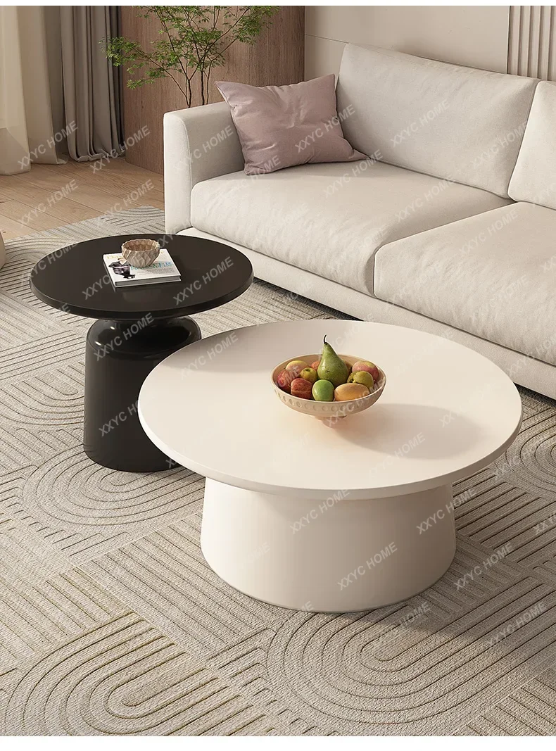 

V Coffee Table Living Room Household Small Apartment Light Luxury High-end Cream Wind Balcony Fashion