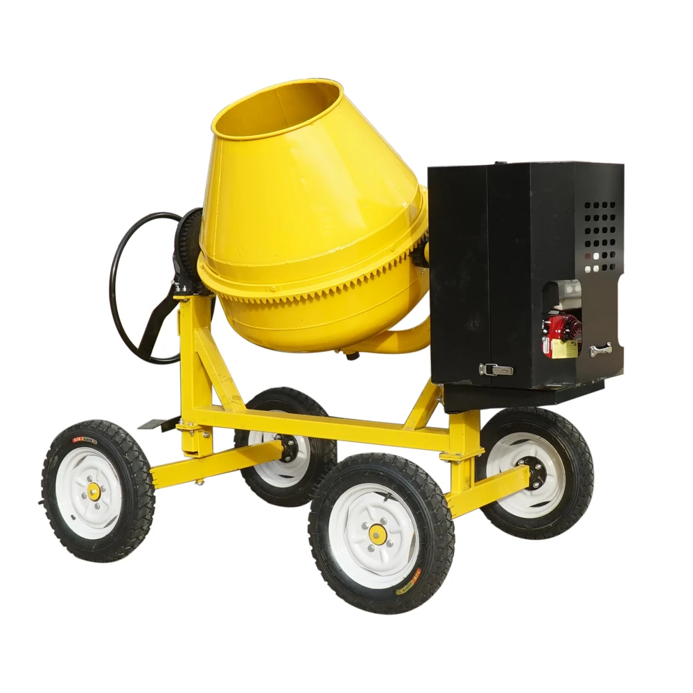 

portable 350L 400L 500L 4wheel movable gasoline concrete cement mixer