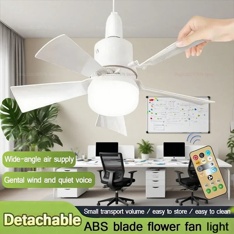 Modern Smart Ceiling Fan with Light 2in1 Remote Adjustable Washable Silent Fan for Bedroom Kitchen Garage with Cold Warm Light