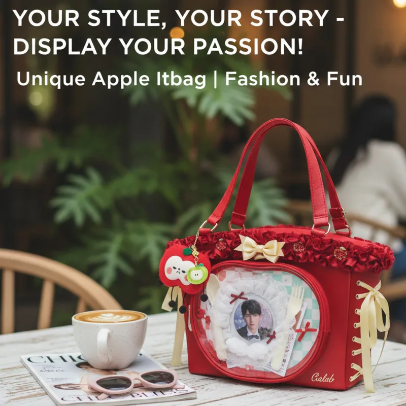Y2K Love And Deepspace Apple Itabag Tote Bag Funny Badge Display Doll Bag Large Capacity Shoulder Crossbody Commuter Bag New