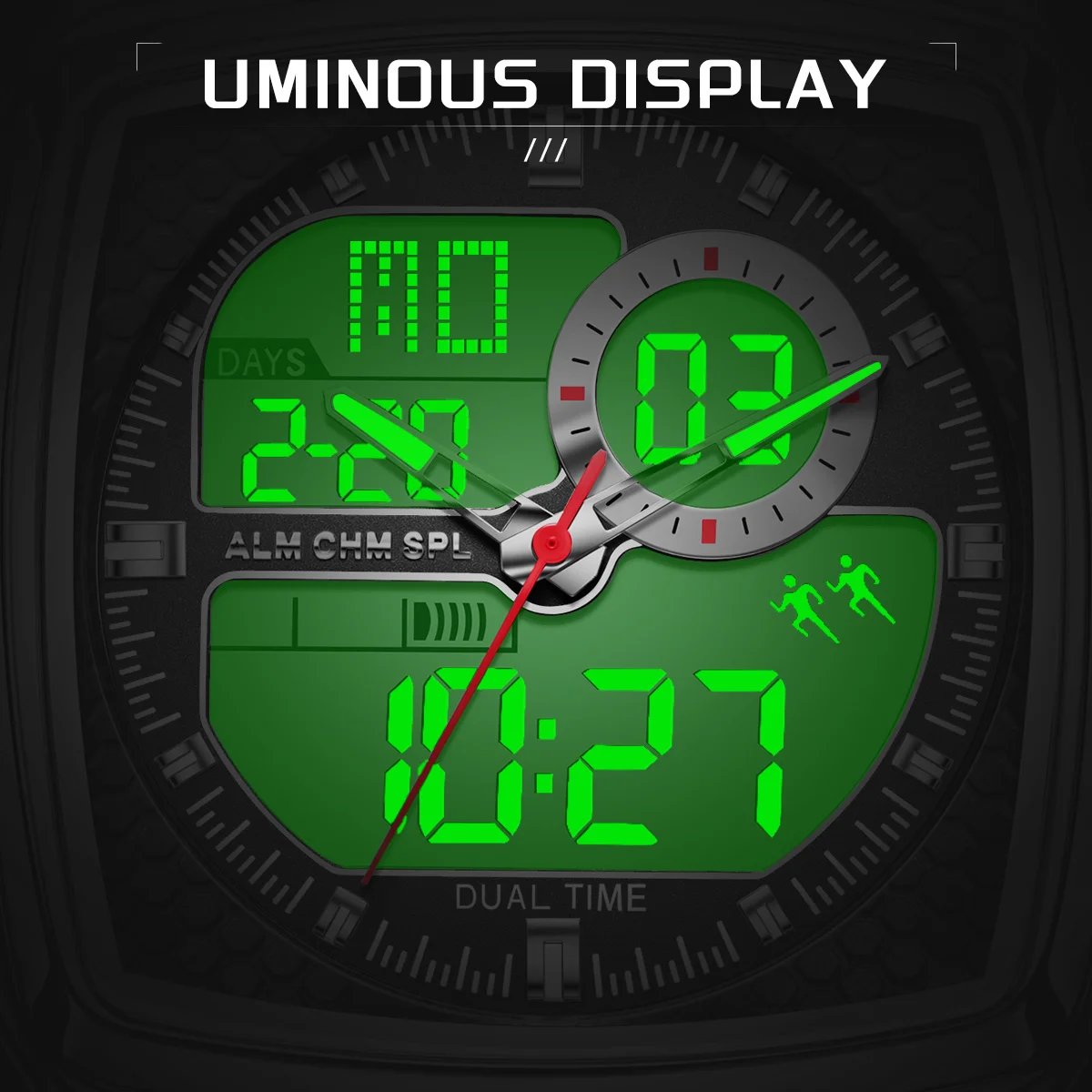 LIGE Moda Relógio de Quartzo Luxo LED Luminoso Dual Display Militar Esportes Mens Relógio Cronógrafo À Prova D 'Água Silicone Homem Relógio