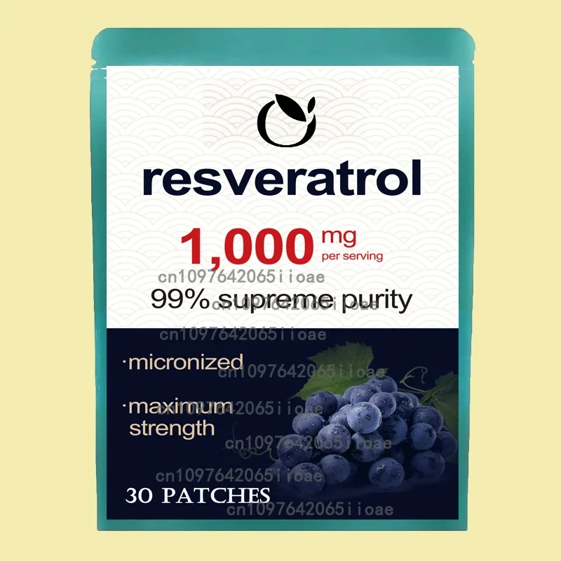 

Транспьютерные пластыри Resveratrol Enhanced Absorption для сотового и когнитивного здоровья, 30 пластырей