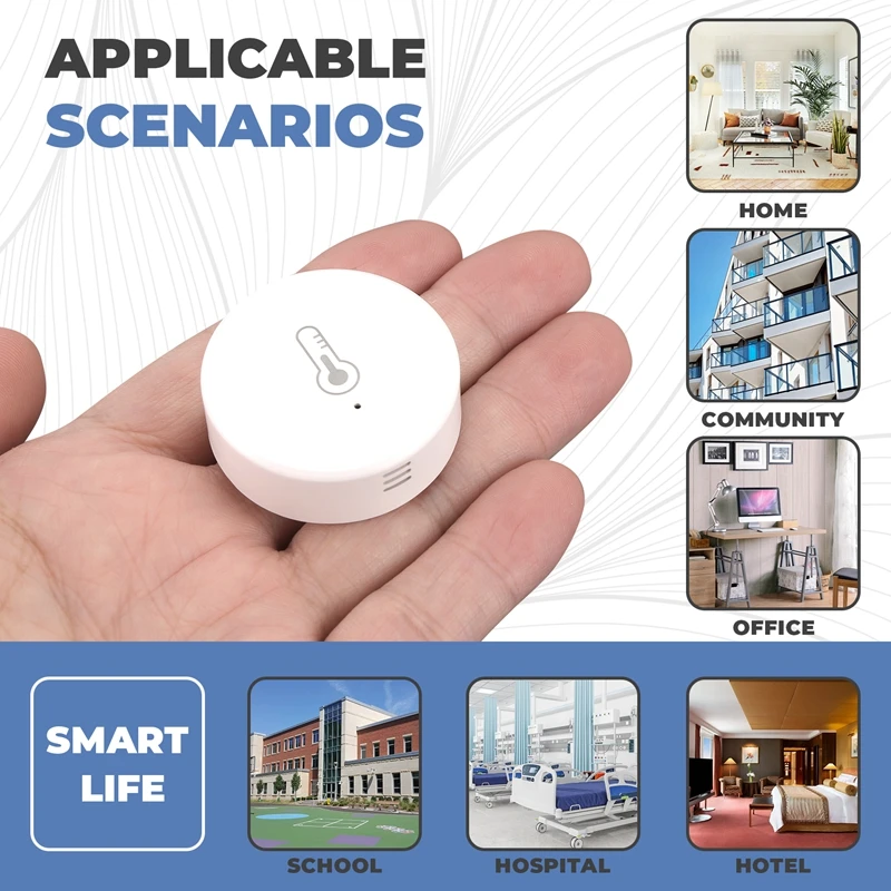 Tuya Smart Zigbee 3,0 Sensor inteligente de temperatura y humedad seguridad alimentada por batería con aplicación Tuya Smart Life Alexa
