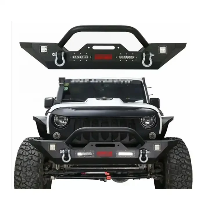 

Factory price free sample black aluminum front bumper guard with LED light for Jeep wrangler JK 2007-2017