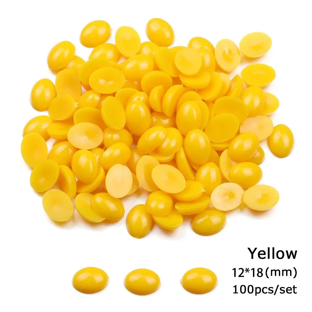 100Pcs Dolls Eyes Safety Flat Noses for Dolls Safety Oval Plastic Safety Noses Flat Black/Yellow Plastic Safety Eyes
