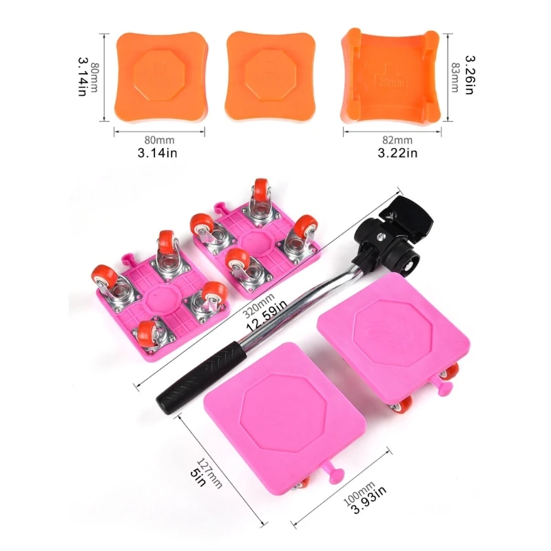 Mudanzas muebles multiusos con ruedas generales Juego ruedas móviles para muebles Instalaciones simples para uso en y
