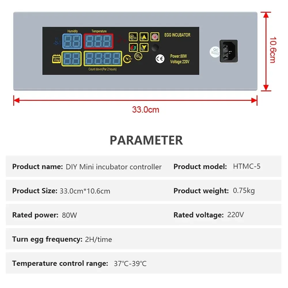 Egg Hatching Incubator DIY Incubator Mini incubateur Controller Set DIY Egg Incubator with Temperature Control Chicken HTMC-5