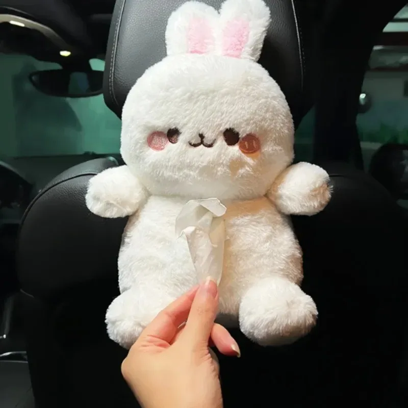 صندوق مناديل السيارة المعلقة المزخرفة للمقعد الخلفي - تصميم أرنب الدب، موزع لطيف لإكسسوارات المركبات #5