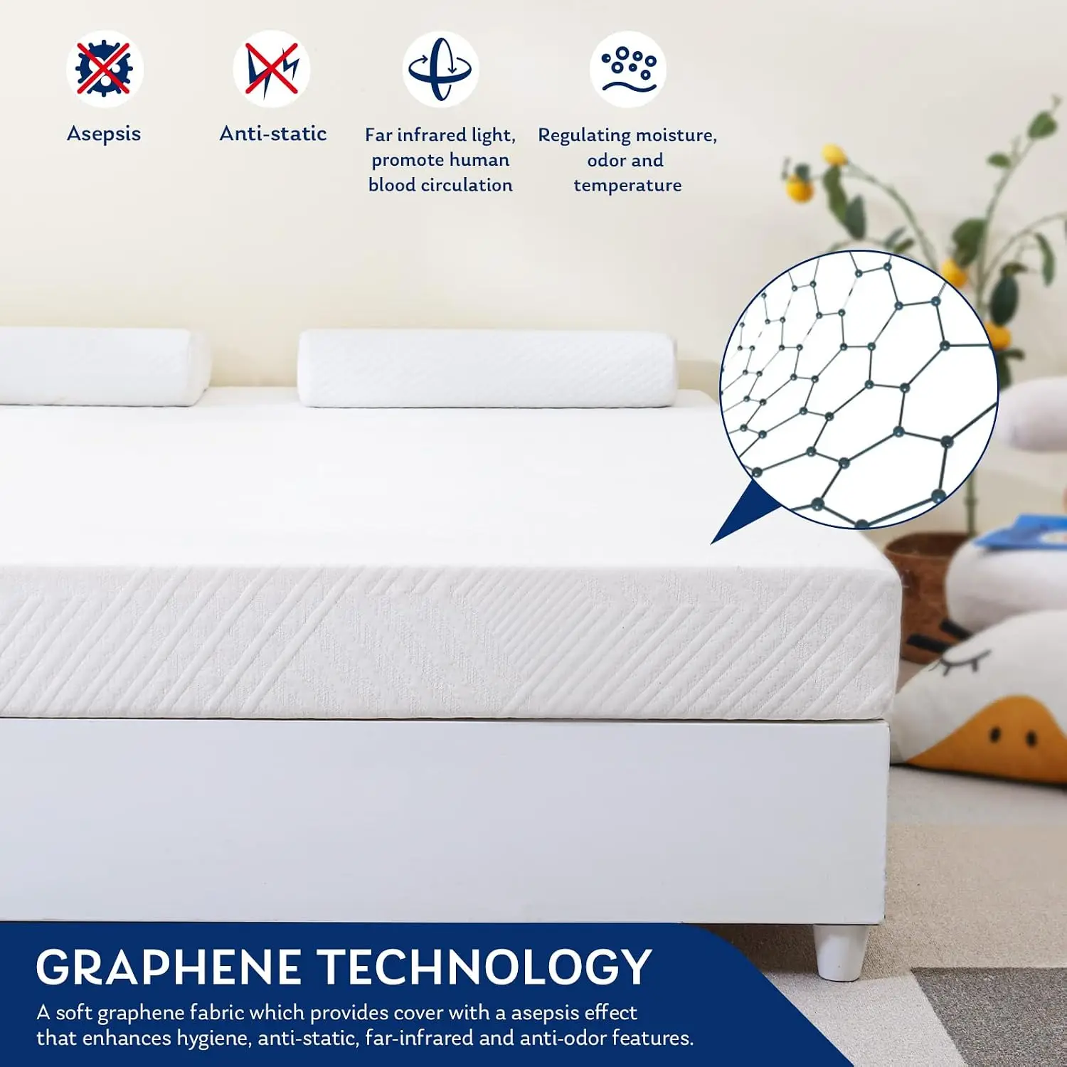 Copper Gel Memory Foam Mattress 14 Inch Twin XL CertiPUR-US Certified Medium Firm, Customized