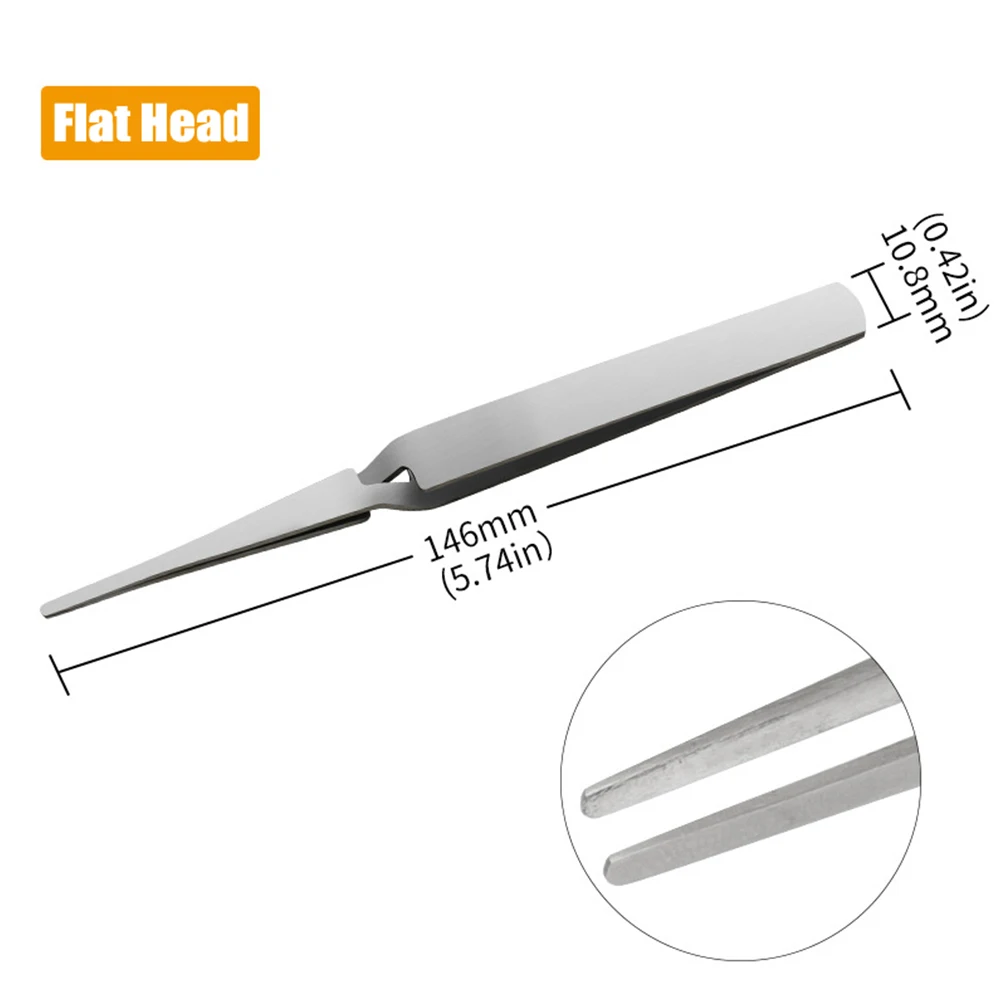 1pc Stainless Steel Tweezers Reverse Fixed Self-Locking Inverse Tweezer Jewelry Making Tool For Electronic Component Repair Tool