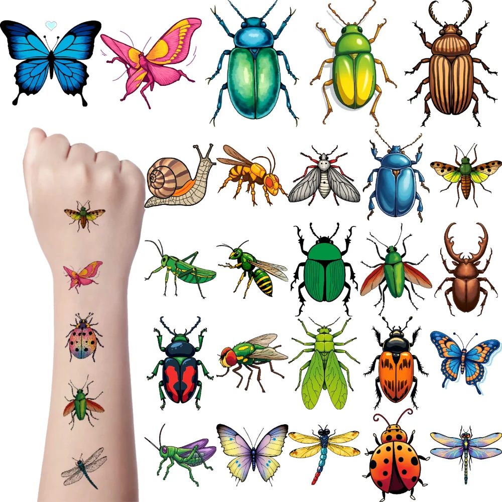 

54pcs Temporary Tattoo Dragonfly Tattoos Temporary Tattoo Stickers Insect Tattoos Butterfly Tattoos For Boys Adults Children