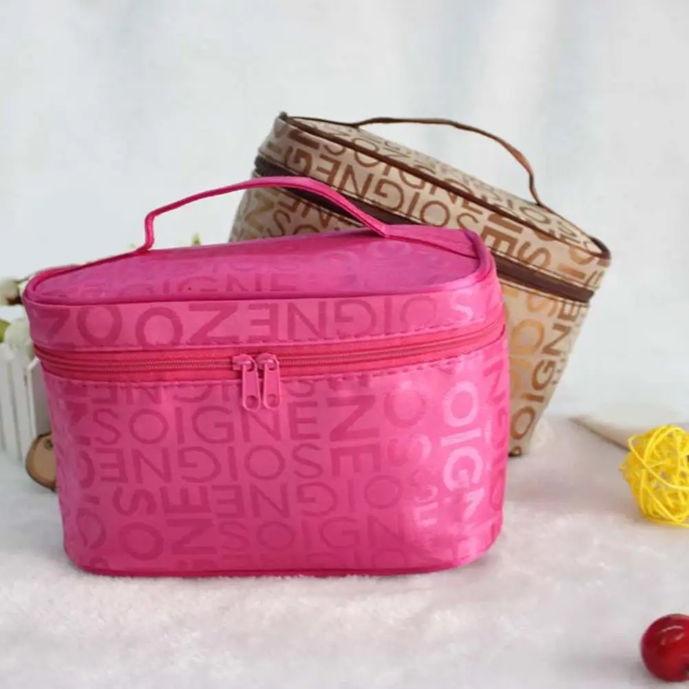 กระเป๋าแต่งหน้าที่ยอดเยี่ยมพร้อมสายคล้องมือความจุสูงน้ำหนักเบาอุปกรณ์จัดระเบียบของในห้องน้ำกันความชื้น