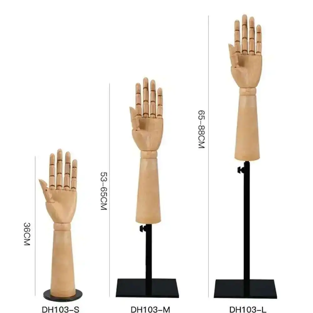 Factory Direct 2026 Window Display Props Joint Wood Hand Model Comic Sketch Model Imitation Wooden Grain
