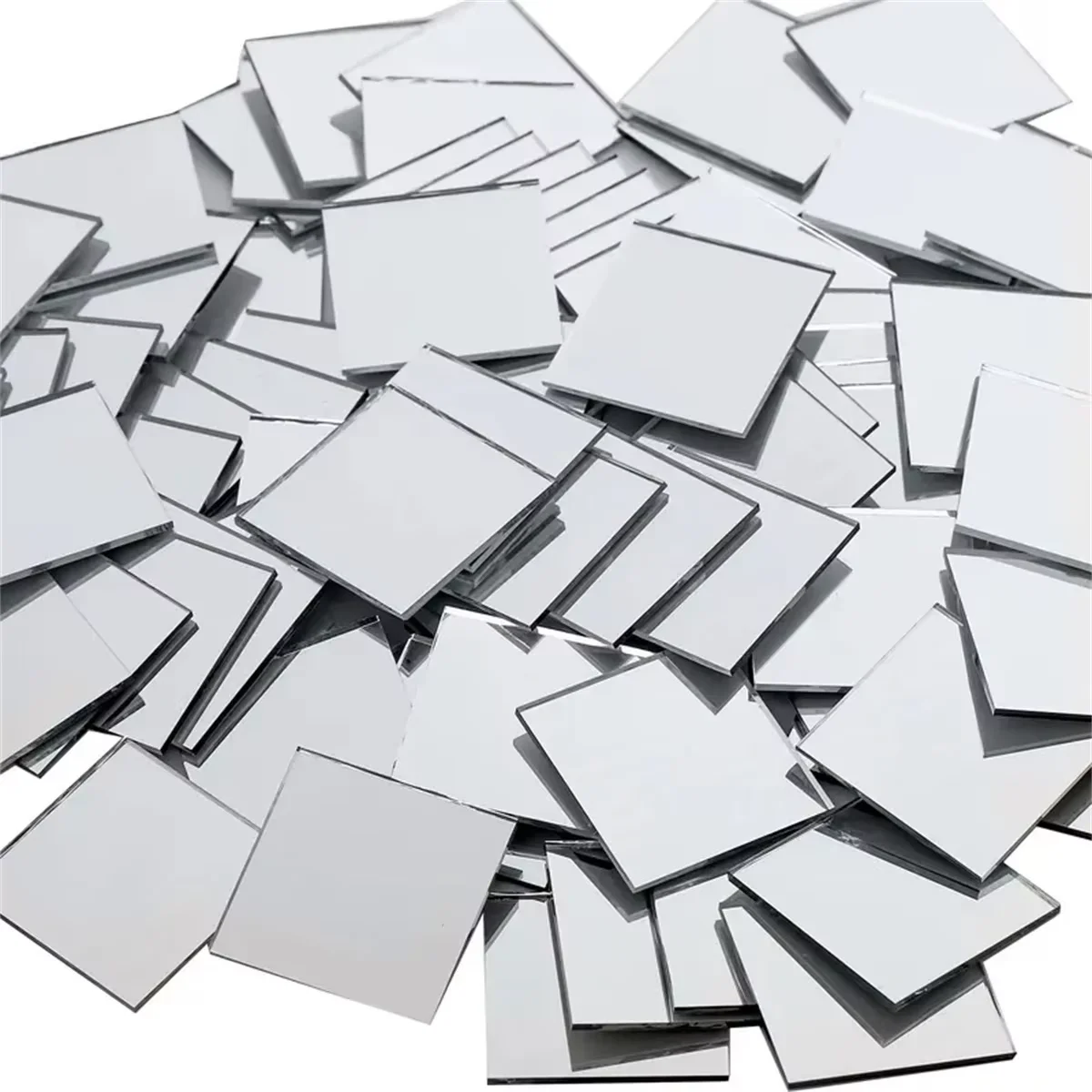 50pcs Mini carré 5 cm/4 cm acrylique miroir carreaux autocollants centre commercial adhésif mosaïque pour bricolage artisanat Art fournitures maison mur porte décor