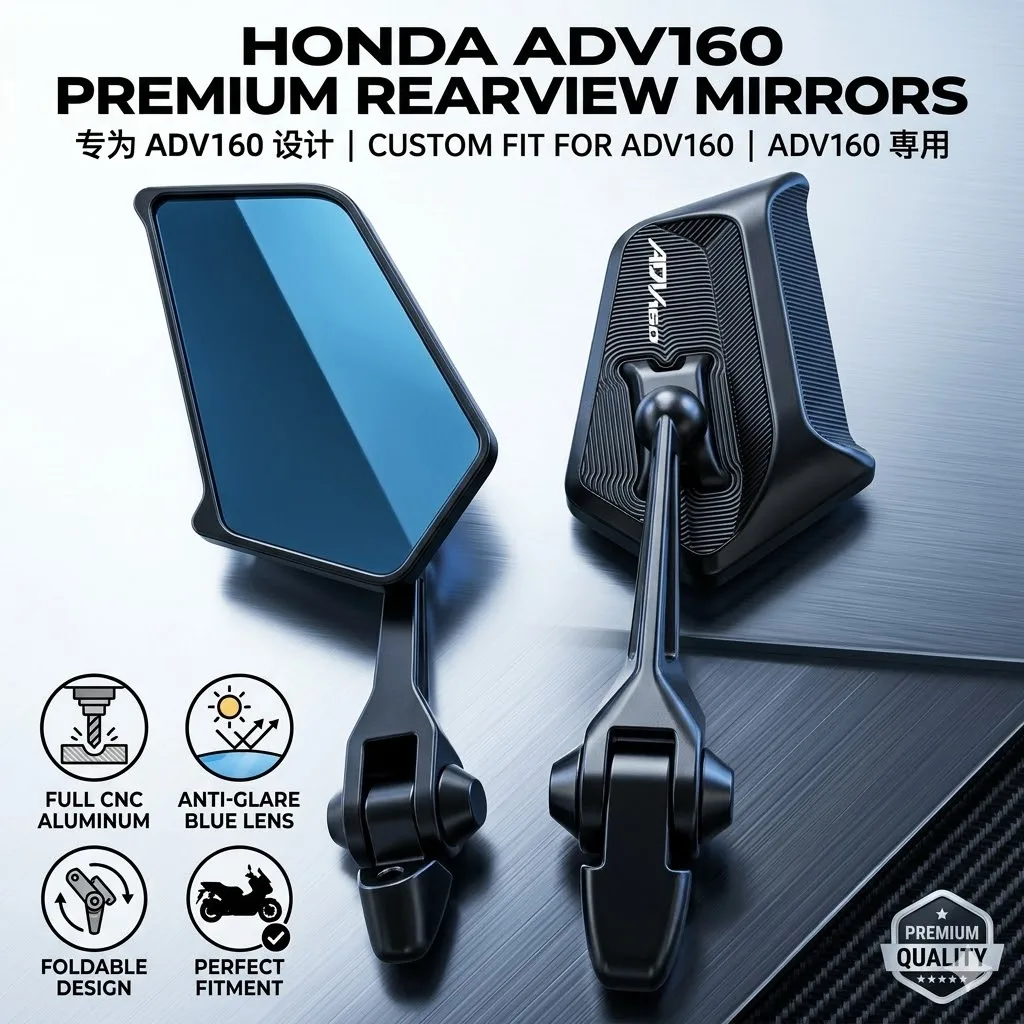 

Universal CNC All-Aluminum Motorcycle Mirrors Adjustable Folding Side Mirror For Honda ADV160 ADV160 ADV350 2022 2023 2024 202