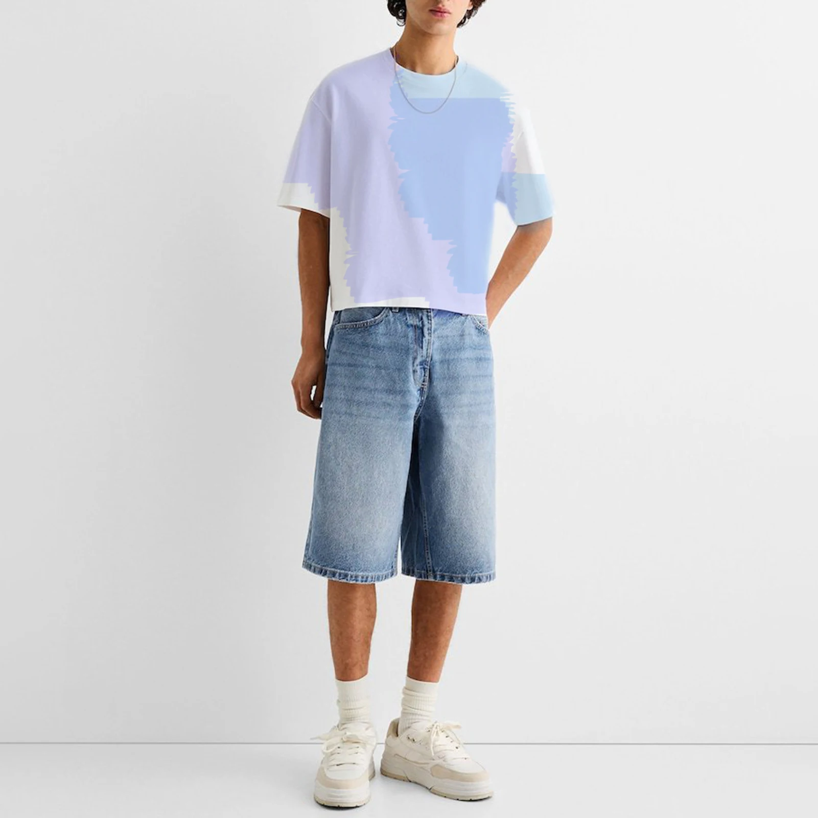 

Baggy Jeans Shorts for Men Casual Loose Fit Wide Leg Denim Jorts Y2K Vintage Hip Hop Skateboard Long Jorts Male Streetwear