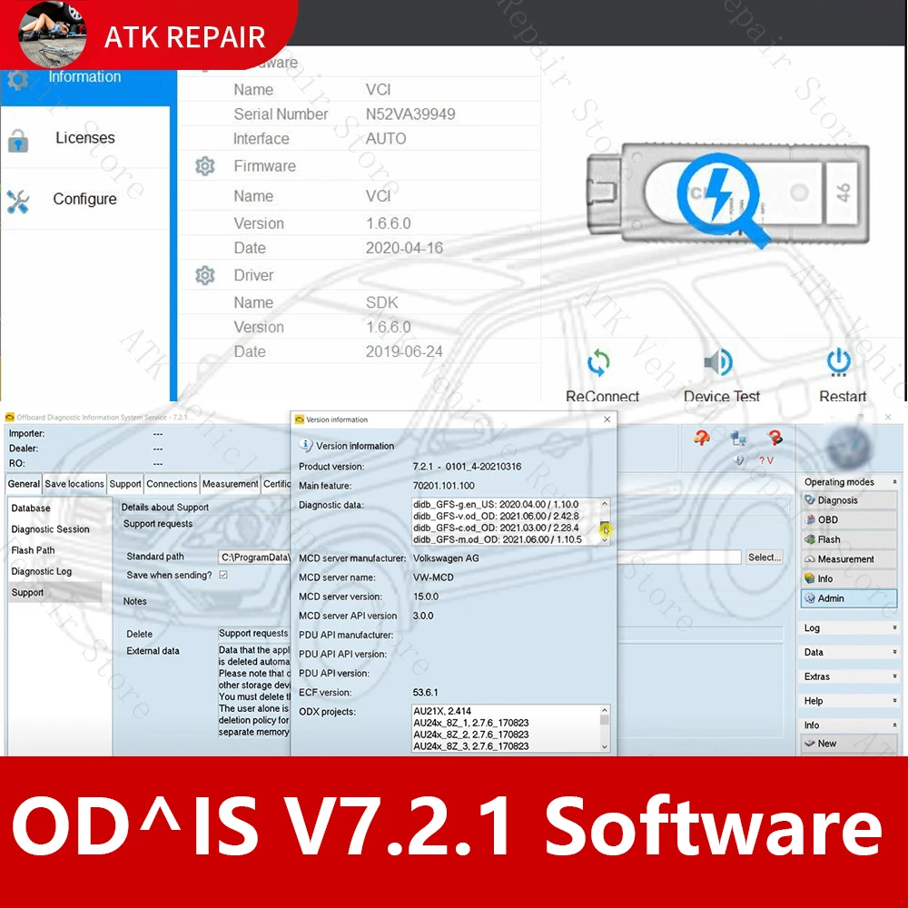 

VAS 6154 / VAS 5054A, с программным обеспечением Bluetooth / WIFI OD - IS V7.2.1 для V - w / для Au-di / для Sko-da / для диагностического программирования SE - AT