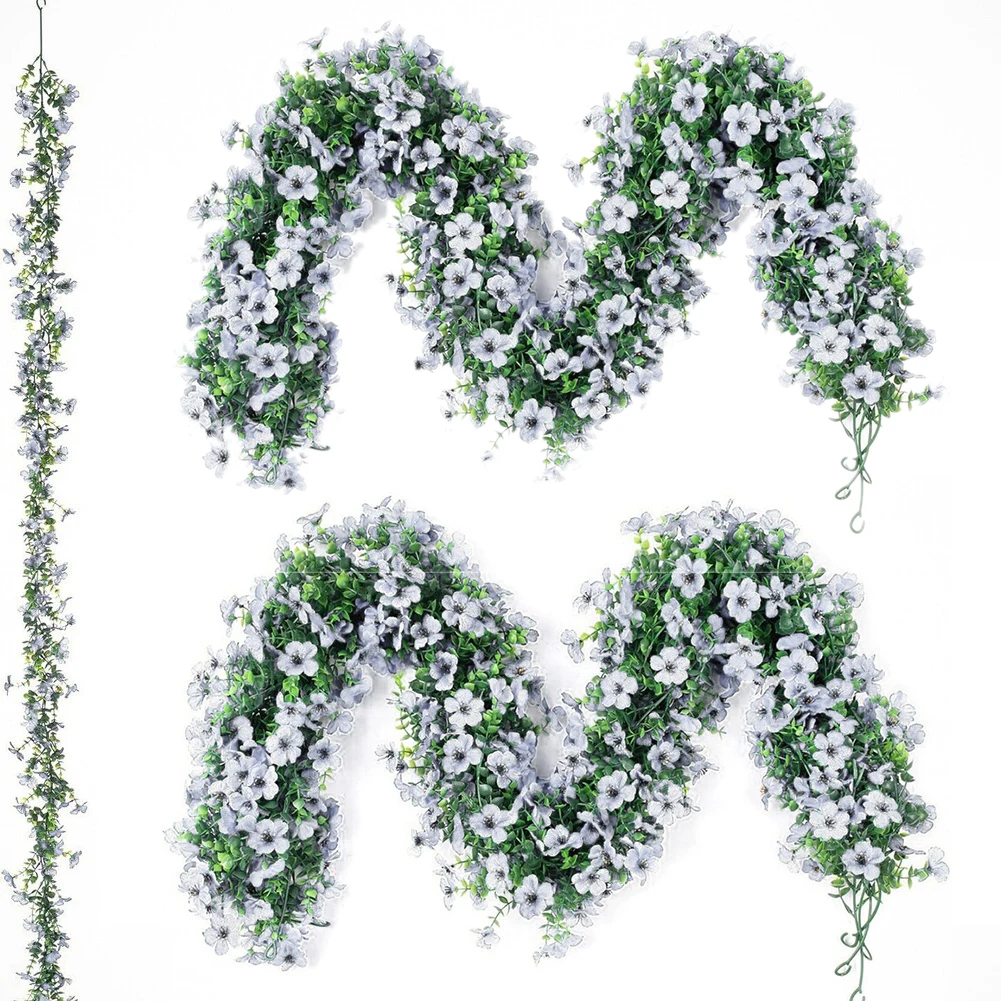 Artificial Flower Rattan Garland 2pcs 5 9ft Faux Floral Vine for Wedding and Home Decor Charming Touch for Any Occasion