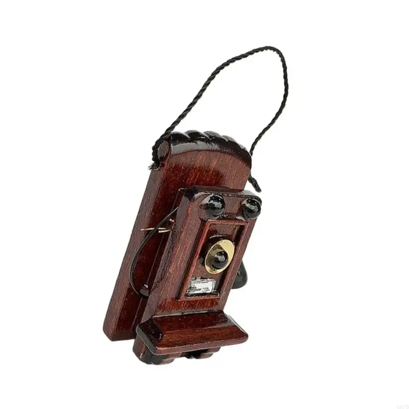 Delicado accesorio decorativo en miniatura para teléfono muñeca antiguo a escala 1/12, regalo para coleccionistas y