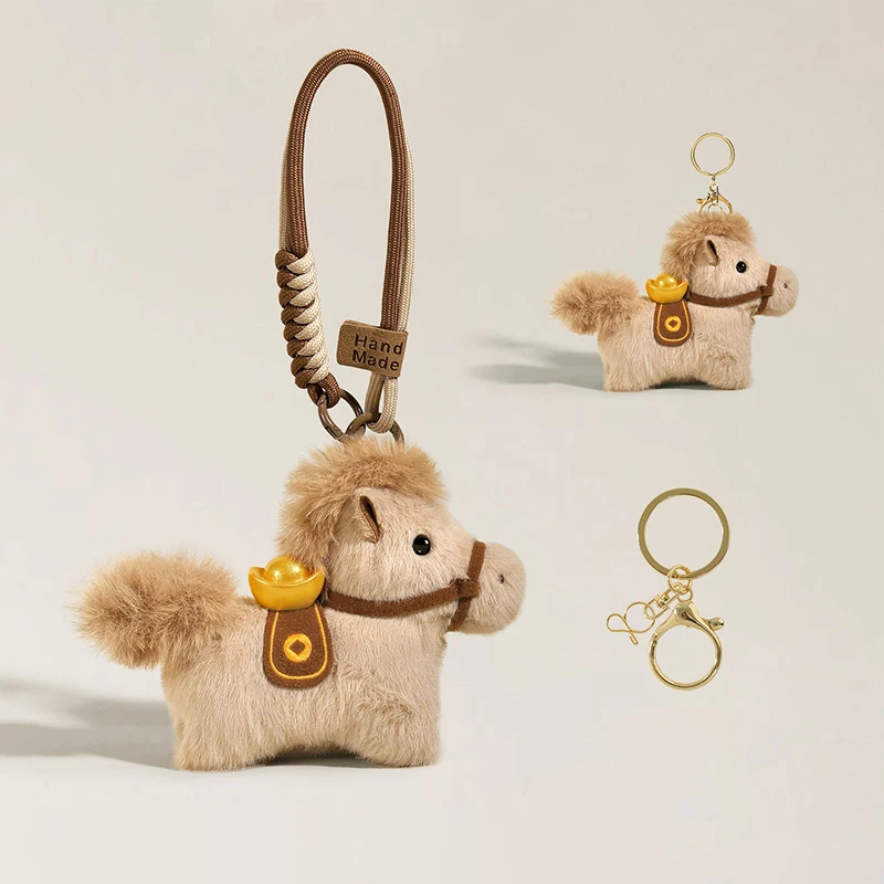 

Creative Handmade Pony Bag Charms Cute Cartoon Animal-shaped Couple Keychains 2026 New Mascot Home Pendants Women/children Gifts