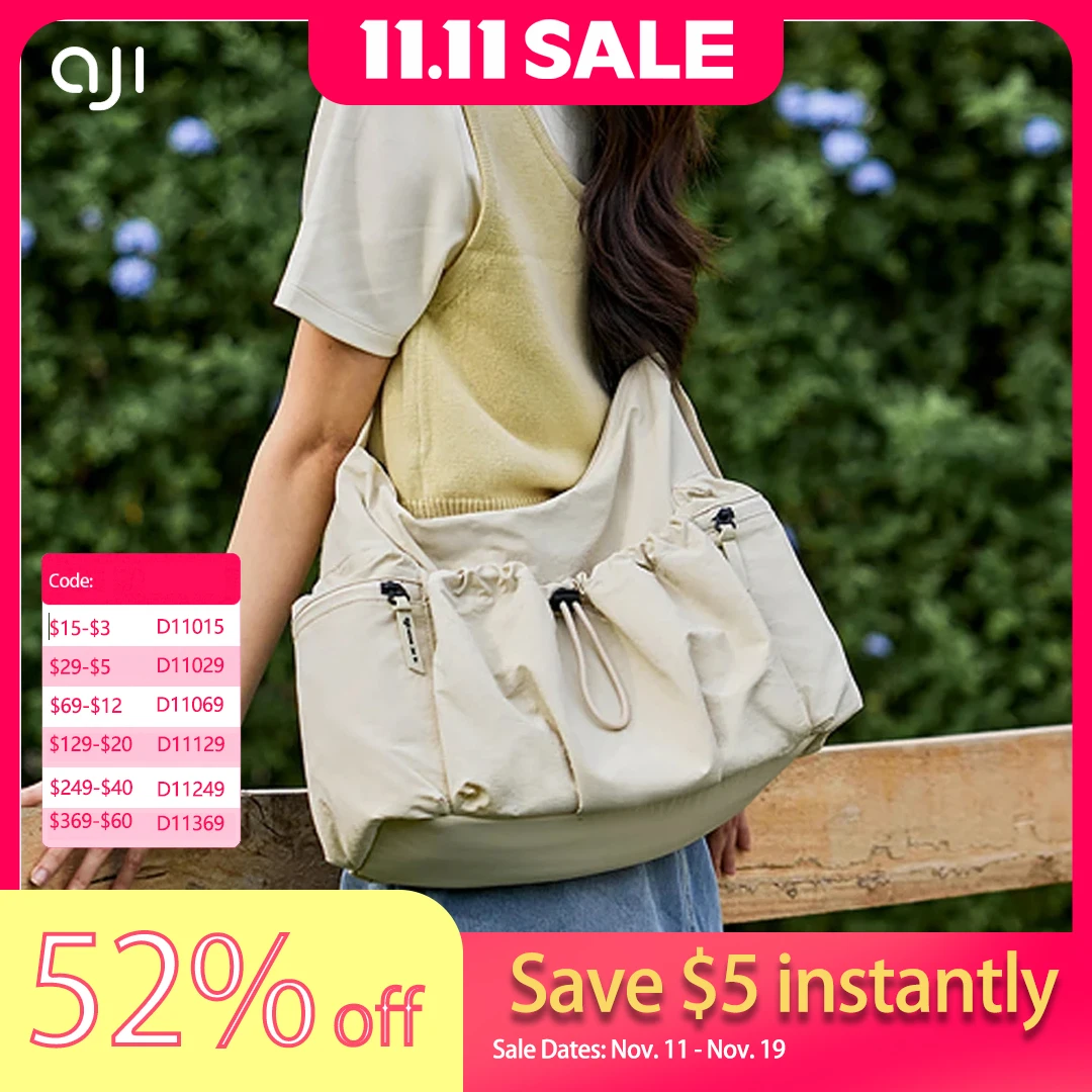 

Женская сумка AJI, новинка 2025, сумка через плечо, модельерская сумка на плечо для женщин, повседневная большая вместительная сумка через плечо для поездок на работу, большая сумка