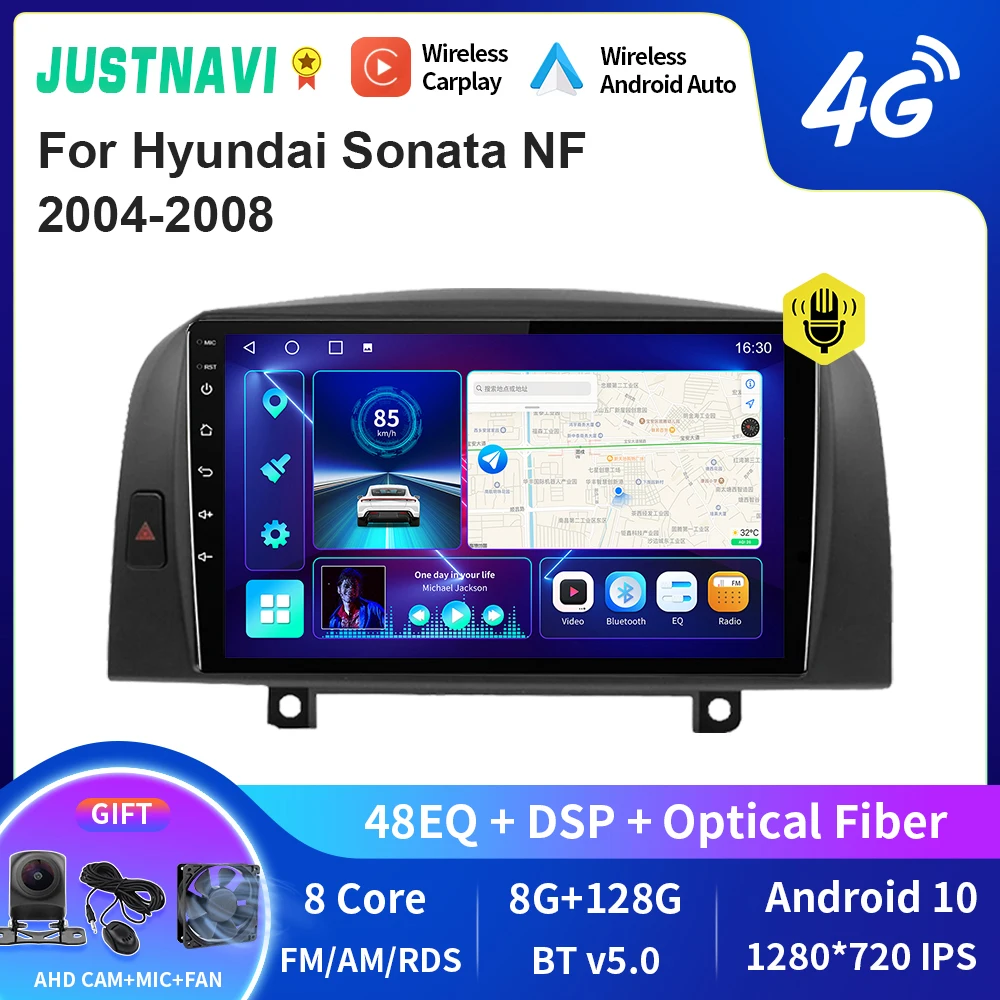 

JUSTNAVI QT10 Android For Hyundai Sonata NF 2004-2008 Stereo BT Radio Multimedia Autoradio GPS Video Player Navigation Head Unit