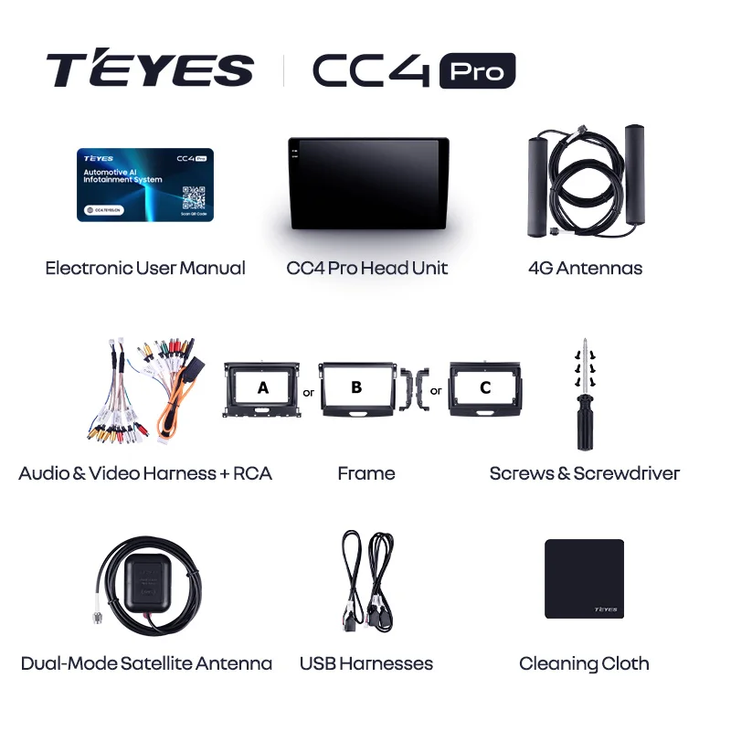 TEYES CC4 PRO Radio Samochodowe z CarPlay i Android Auto do Ford Ranger P703 2015 - 2022, Multimedia Stereo 2DIN Autoradio