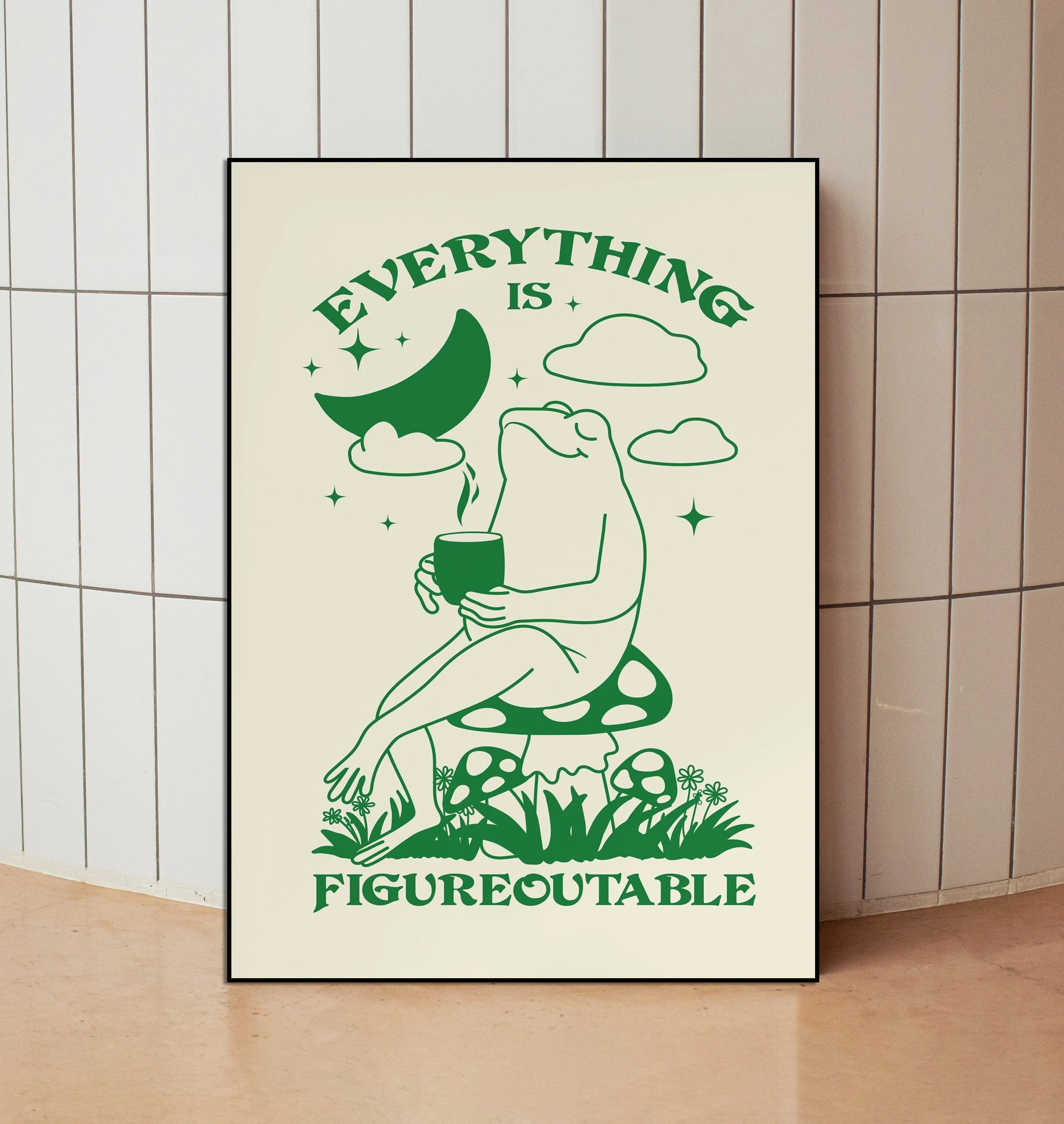 Introduction To Mental Health Frog Printing Series Poster Canvas Pictures Home for Bedroom Wall Modern Decor Frameless Painting