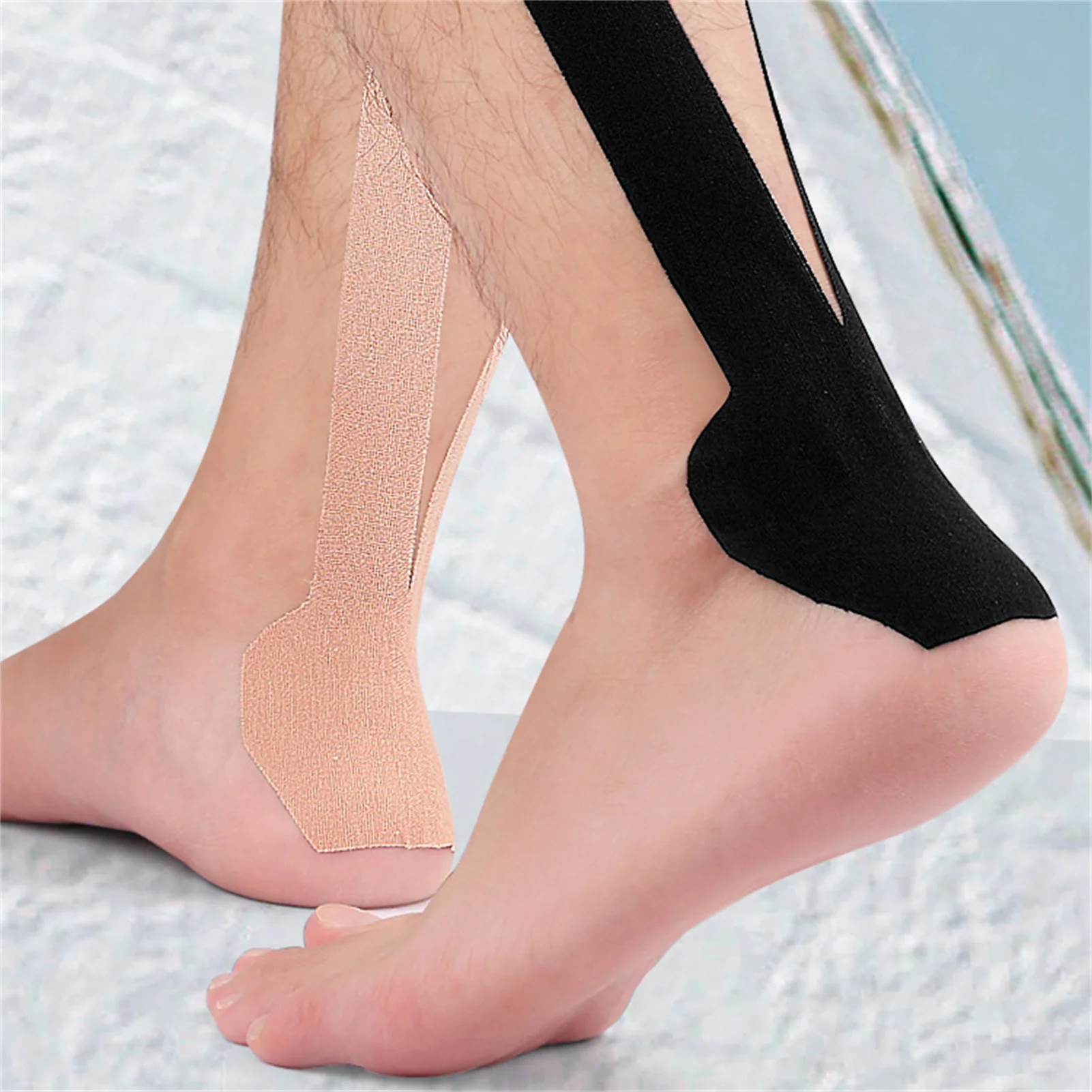 2Pcs Ankle Support  Braces Muscle Tape Pre Cut Elastic Kinesiology Tape Breathable Fabric for Running Basketball Fitness
