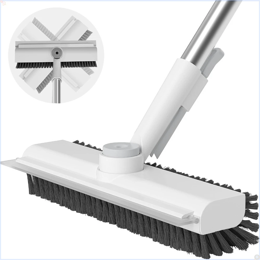 

Long-handled floor cleaning brush, 3-in-1 scraper brush and heavy-duty stiff-bristled cleaning brush (white, 1 piece)