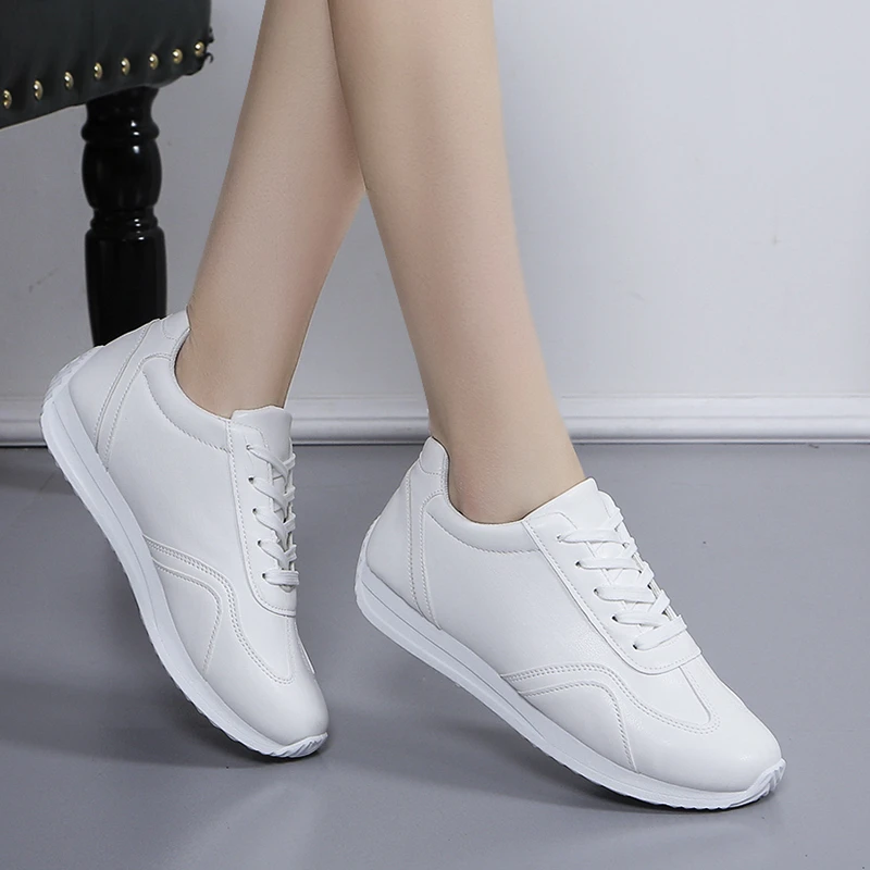 leather Sneakers Sports vulcanized shoes Comfortable Spring Sneakers Casual Shoes  Fashion School Tennis