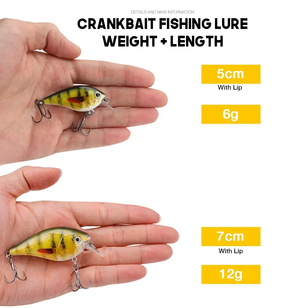 VTAVTA 5cm/7cm Crankbaits Fishing Lure Floating Wobblers for Pike Black Minnow Lures for Fishing Artificial Bait Fishing Tackle