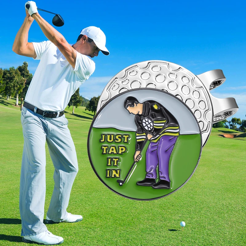 

Funny Cartoon Golf Ball Marker With Golf Hat Clip Magnetic Enamel Metal Hat Clip Golf Accessories Gift for Men Women Lovers